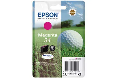 Epson, Epson E34 Druckerpatronen ma - Epson T3463, No. 34 m, C13T34634010 für z.B. Epson WorkForce Pro WF -3700, Epson WorkForce Pro WF -3720 DW
