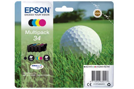 Epson, Epson E34 Druckerpatronen bk - Epson T3466, No. 34, C13T34664010 für z.B. Epson WorkForce Pro WF -3700, Epson WorkForce Pro WF -3720 DW