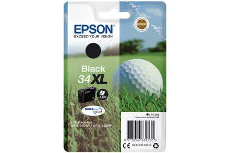 Epson, Epson E34 Druckerpatronen XL bk - Epson T3471, No. 34XL bk, C13T34714010 für z.B. Epson WorkForce Pro WF -3700, Epson WorkForce Pro WF -3720 DW