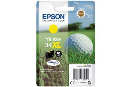 Epson, Epson E34 Druckerpatronen XL ye - Epson T3474, No. 34XL y, C13T34744010 für z.B. Epson WorkForce Pro WF -3700, Epson WorkForce Pro WF -3720 DW