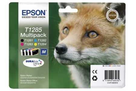 Epson, Epson E128 Druckerpatronen (bk, c, m, y) - Epson T1285, C13T12854010 für z.B. Epson Stylus SX 230, Epson Stylus SX 235 W, Epson Stylus S 22