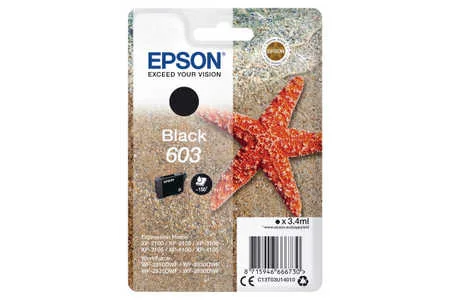 Epson, Epson E603BK Druckerpatronen bk - Epson No. 603BK, C13T03U14010 für z.B. Epson Expression Home XP -2100, Epson Expression Home XP -2105
