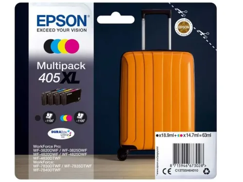 Epson, Epson E405 Druckerpatronen XL (bk, c, m, y) - Epson No. 405, T05H64010 für z.B. Epson WorkForce ECC 7000, Epson WorkForce Pro WF -3800
