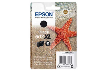 Epson, Epson E603XLBK Druckerpatronen XL bk - Epson No. 603XLBK, C13T03A14010 für z.B. Epson Expression Home XP -2100, Epson Expression Home XP -2105