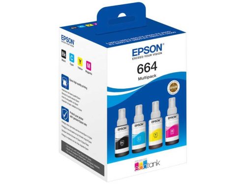Epson, Epson  Original Nachfülltinte C13T664640 Schwarz, Cyan, Magenta, Gelb 4 Stück Multipack