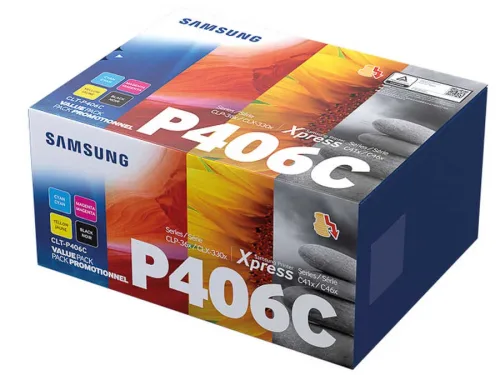Samsung, Samsung S406 Toner (bk, c, m, y) - Samsung CLT-P406C, SU375A für z.B. Samsung CLP -360, Samsung CLP -360 N, Samsung CLP -360 ND