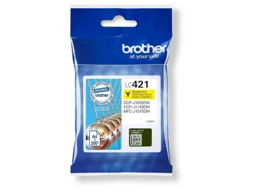Brother, Brother B421Y Druckerpatronen y - Brother LC-421Y für z.B. Brother MFCJ 1010 DW, Brother DCPJ 1050 DW, Brother DCPJ 1140 DW, Brother DCPJ 1800 DW
