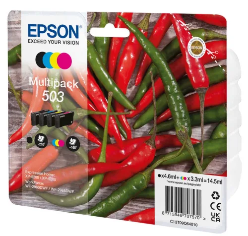 Epson, Epson E503 Druckerpatronen (bk, c, m, y) - Epson No. 503, T09Q640 für z.B. Epson Expression Home XP -5200, Epson Expression Home XP -5205