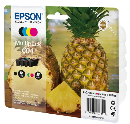 Epson, Epson E604 Druckerpatronen (bk, c, m, y) - Epson No. 604, T10G640 für z.B. Epson Expression Home XP -2200, Epson Expression Home XP -2205
