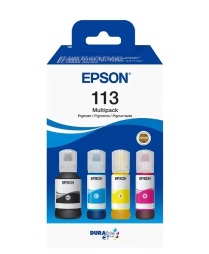 Epson, Epson E113 Druckerpatronen (bk, c, m, y) - Epson No. 113, C13T06B640 für z.B. Epson EcoTank ET -16150, Epson EcoTank ET -16600