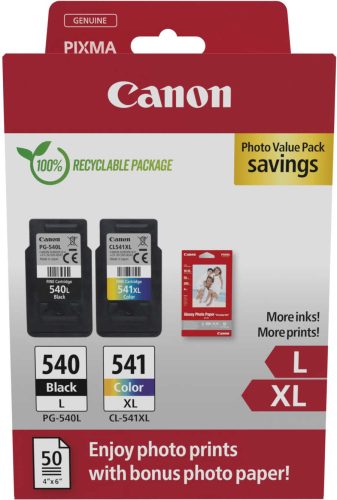 Canon, CANON Photo Value Pack L/XL CMYBK PGCL540/1 PIXMA MG2150 GP-501 50Bl.