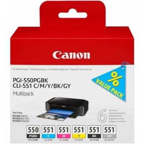 Canon, CANON Multipack Tinte PGBK/CMY/BK/GY PGCL550/1 PIXMA MG6350 15/7ml
