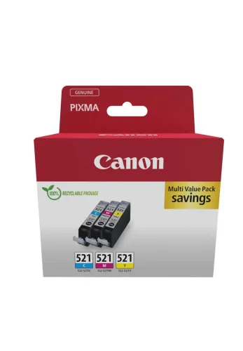 Canon, Canon C521Pack Druckerpatronen (c, m, y) - Canon CLI-521Pack, 2934B015 für z.B. Canon Pixma MP 550, Canon Pixma IP 3600, Canon Pixma IP 4600