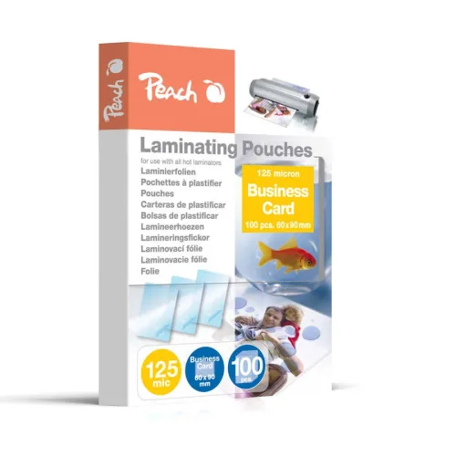 Peach, Peach 100 x BusinessCard Laminierfolien, 125mic, glänzend