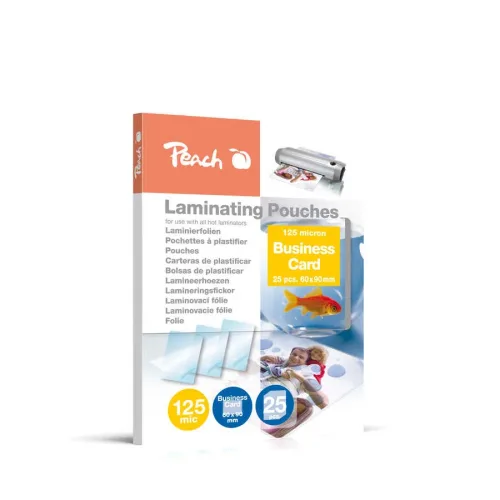 Peach, Peach 25 x BusinessCard Laminierfolien, 125mic, glänzend