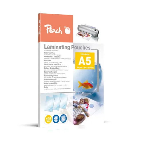 Peach, Peach 25 x A5 Laminierfolien, 125 mic, glänzend