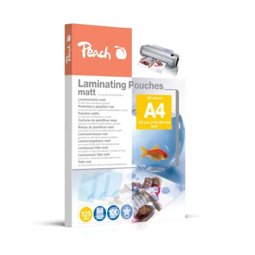 Peach, Peach 100 x A4 Laminierfolien, 125 mic, matt