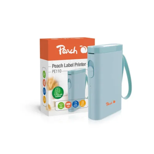 Peach, Peach Etikettendrucker | blau | platzsparend und kabellos | überall Ordnung schaffen | PE110-bl