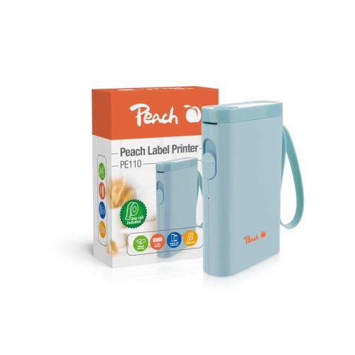 Peach Etikettendrucker  blau  platzsparend und kabellos  überall Ordnung schaffen  PE110-bl