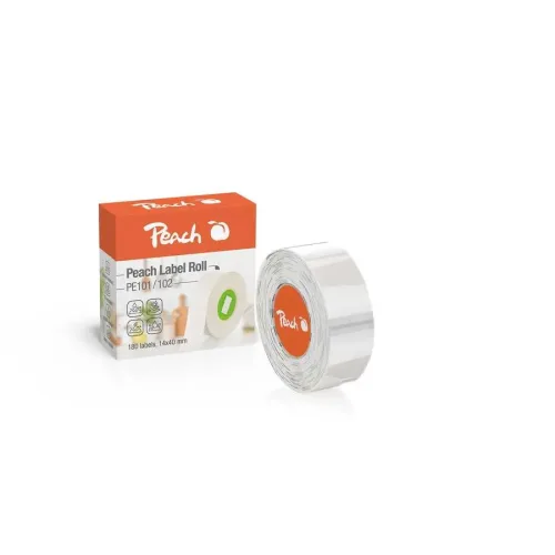 Peach, Peach Label Roll, 14x40mm, 180/roll, transp, PE102