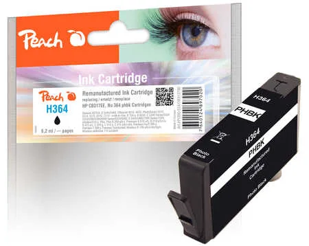 Peach, Peach HP 364 phbk Druckerpatrone bkph ersetzt HP No. 364 phbk, CB317EE für z.B. HP DeskJet D 5400, HP DeskJet D 5445, HP DeskJet D 5460