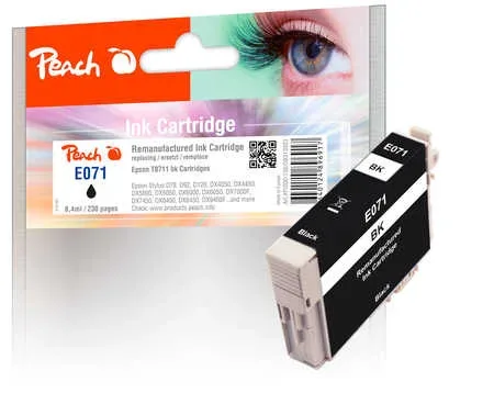 Peach, Peach E711 bk Druckerpatrone XL bk ersetzt Epson T0711 bk, C13T07114011 für z.B. Epson Stylus DX 7400, Epson Stylus SX 210, Epson Stylus D 120