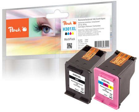 Peach HP 301 XL 2 Druckköpfe XL (bk, col) ersetzt HP No. 301XL, CH563EE, CH564EE für z.B. HP Envy 5530, HP DeskJet 1000, HP DeskJet 1010