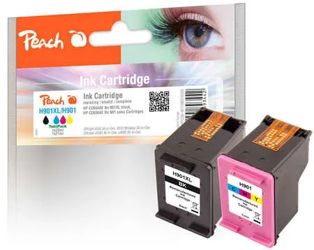 Peach, Peach HP 901 XL 2 Druckköpfe XL (bk, col) ersetzt HP No. 901XL, CC654AE, CC656AE für z.B. HP OfficeJet 4500, HP OfficeJet 4500 Wireless