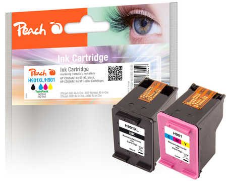 Peach HP 901 XL 2 Druckköpfe XL (bk, col) ersetzt HP No. 901XL, CC654AE, CC656AE für z.B. HP OfficeJet 4500, HP OfficeJet 4500 Wireless