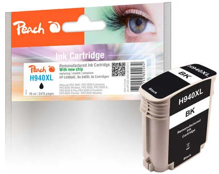 Peach, Peach HP 940 XLbk Druckerpatrone XL bk ersetzt HP No. 940XL bk, C4906AE für z.B. HP OfficeJet Pro 8000, HP OfficeJet Pro 8000 Enterprise