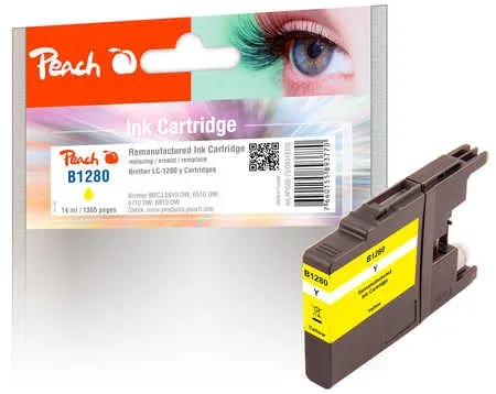 Peach, Peach B1280 XLY Druckerpatrone XL ye ersetzt Brother LC-1280XLY für z.B. Brother MFCJ 5910 DW, Brother MFCJ 6510 DW, Brother MFCJ 6710 DW