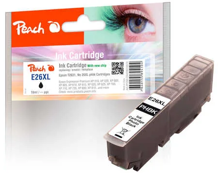 Peach, Peach E26 XLphbk Druckerpatrone XL bkph ersetzt Epson No. 26XL phbk, C13T26314010 für z.B. Epson Expression Premium XP -510