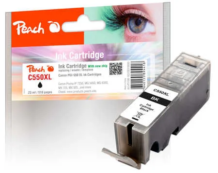 Peach, Peach C550 XLPGBK Druckerpatrone XL bk ersetzt Canon PGI-550XLPGBK, 6431B001 für z.B. Canon Pixma IP 7200, Canon Pixma MX 925, Canon Pixma IP 7250