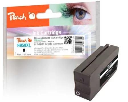 Peach, Peach HP 950 XLbk Druckerpatrone XL bk ersetzt HP No. 950XL bk, CN045A für z.B. HP OfficeJet Pro 8600 Plus e-All-in-One, HP OfficeJet Pro 8100 ePrinter
