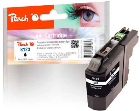 Peach, Peach B123 BK Druckerpatrone XL bk ersetzt Brother LC-123BK für z.B. Brother MFCJ 6720 DW, Brother MFCJ 6520 DW, Brother MFCJ 4410 DW