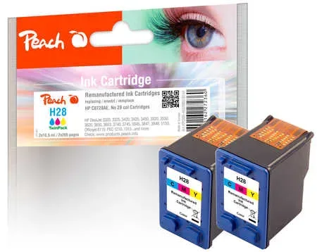Peach, Peach HP 28 2 Druckköpfe 2*col ersetzt HP No. 28*2, C8728AE*2 für z.B. HP DeskJet 3300, HP DeskJet 3320, HP DeskJet 3320 V, HP DeskJet 3322