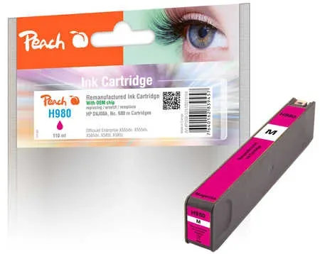 Peach, Peach HP 980 m Druckerpatrone ma ersetzt HP No. 980 m, D8J08A für z.B. HP OfficeJet Enterprise Color Flow X 585 z MFP