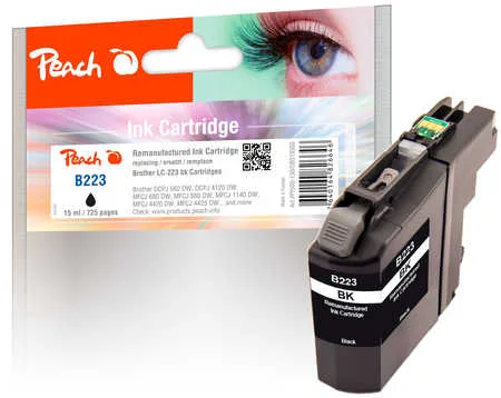 Peach, Peach B223 BK Druckerpatrone XL bk ersetzt Brother LC-223BK für z.B. Brother DCPJ 4120 DW, Brother MFCJ 5320 DW, Brother DCPJ 562 DW