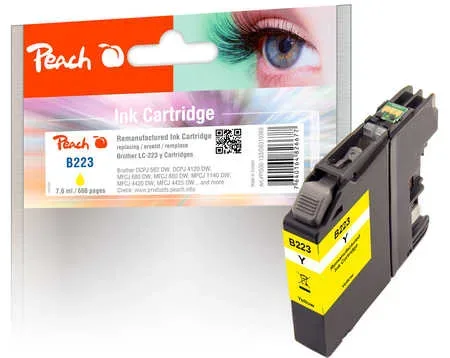 Peach, Peach B223 Y Druckerpatrone XL ye ersetzt Brother LC-223Y für z.B. Brother DCPJ 4120 DW, Brother MFCJ 5320 DW, Brother DCPJ 562 DW, Brother MFCJ 5600