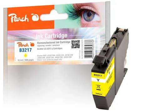Peach, Peach B3217 Y Druckerpatrone ye ersetzt Brother LC-3217Y für z.B. Brother MFCJ 5330 DW, Brother MFCJ 5335 DW, Brother MFCJ 5730 DW