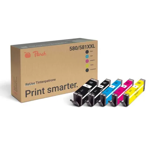 Peach, Peach Tintenpatrone "Canon PGI-580XXL / CLI-581XXL BK, PBK, C, M, Y"