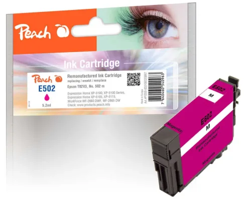 Peach, Peach E502 M Druckerpatrone ma ersetzt Epson No. 502M, C13T02V34010 für z.B. Epson Expression Home XP -5100, Epson Expression Home XP -5105