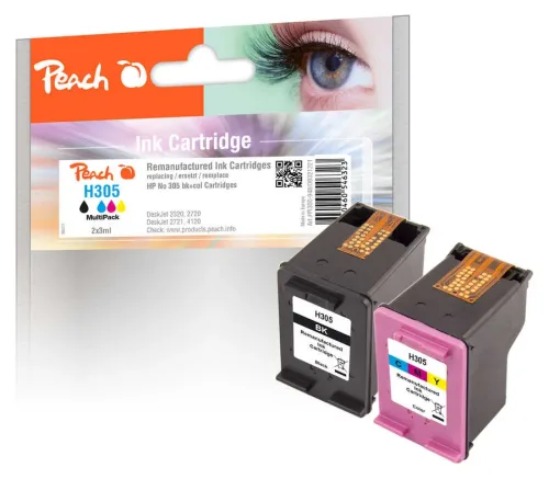 Peach, Peach HP 305 2 Druckköpfe (bk, col) ersetzt HP No. 305, 3YM61AE, 3YM60AE für z.B. HP DeskJet 2700, HP DeskJet Plus 4122, HP Envy Pro 6430
