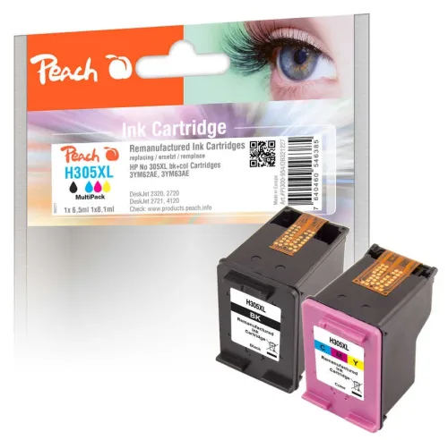 Peach HP 305 XL 2 Druckköpfe XL (bk, col) ersetzt HP No. 305XL, 6ZA94AE für z.B. HP DeskJet 2700, HP DeskJet Plus 4122, HP Envy Pro 6430, HP Envy 6020