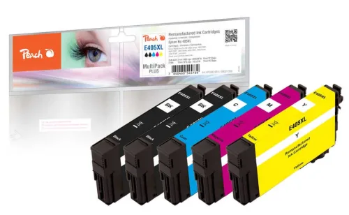 Peach, Peach E405 XL 5 Druckerpatronen XL (2*bk/c, m, y) ersetzt Epson No. 405XL für z.B. Epson WorkForce ECC 7000, Epson WorkForce Pro WF -3800
