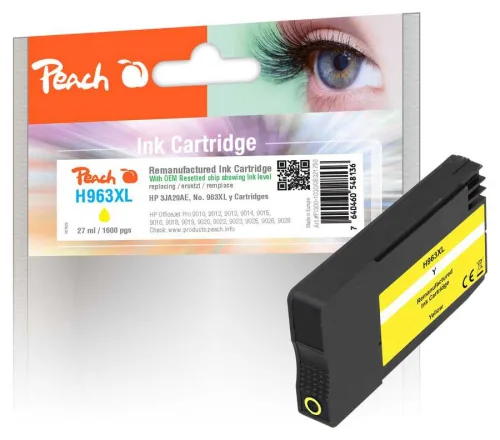 Peach HP 963 XLY Druckerpatrone XL ye ersetzt HP No. 963XL Y, 3JA29AE für z.B. HP OfficeJet Pro 9010, HP OfficeJet Pro 9012, HP OfficeJet Pro 9013