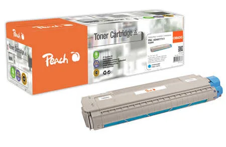 Peach, Peach O4348/69 Toner cy ersetzt OKI 43487711 für z.B. OKI C 8600 CDTN, OKI C 8600 DN, OKI C 8600 DTN, OKI C 8600 N, OKI C 8600, OKI C 8800 CDTN