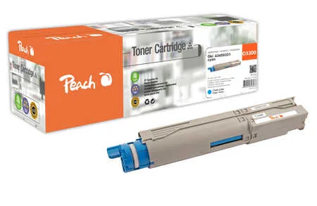 Peach, Peach O4345/46 Toner cy ersetzt OKI 43459331 für z.B. OKI C 3300, OKI C 3300 N, OKI C 3400, OKI C 3400 N, OKI C 3450, OKI C 3450 N, OKI C 3600