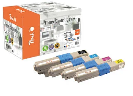Peach, Peach O4496/47/97 4 Toner (bk, c/m/y) ersetzt OKI 44973533-6 für z.B. OKI C 301 DN, OKI C 321 DN, OKI MC 332 DN, OKI MC 340, OKI MC 342 DN