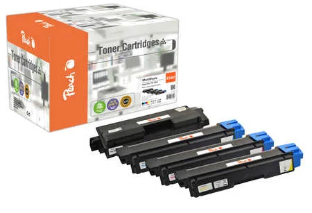 Peach, Peach K580 4 Toner (bk, c/m/y) ersetzt Kyocera TK-580 für z.B. Kyocera ECOSYS P 6021 cdn, Kyocera FSC 5150 DN